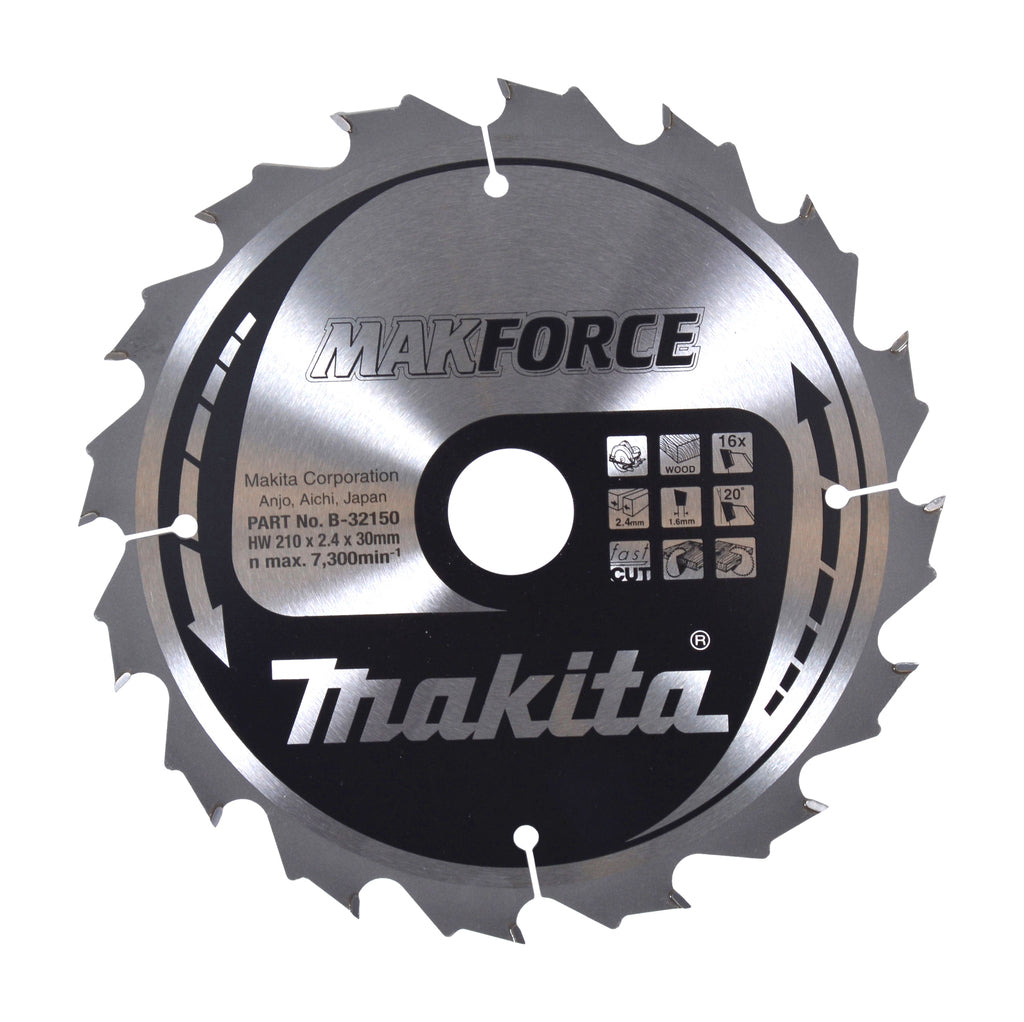 Makita-Sägeblatt | Holz | 210x30x2,4 | 16t | 20 Grad - b-32150