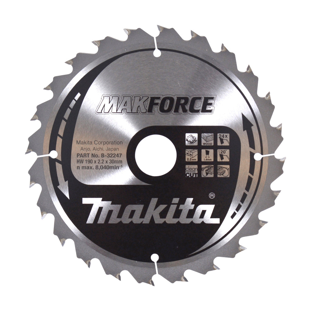 Makita Zubehör Kreissägeblatt | Holz | 190x30x2,2 24t 20g - b-32247