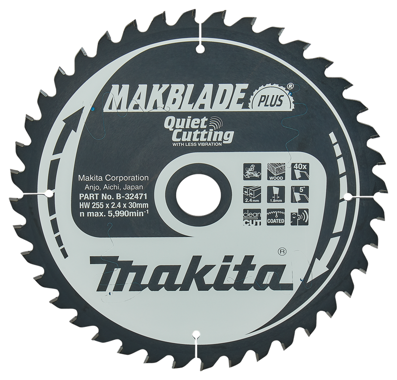 Makita Sägeblatt q c 255 x 30 x 2,4 40 Zähne 5 g – B-32471