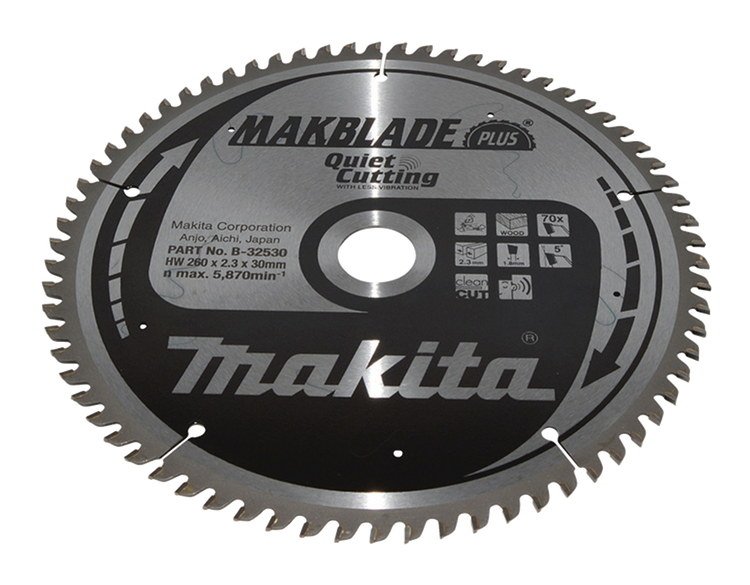 Makita Sägeblatt q c 260 x 30 x 2,3 70 t 5 g – B-32530