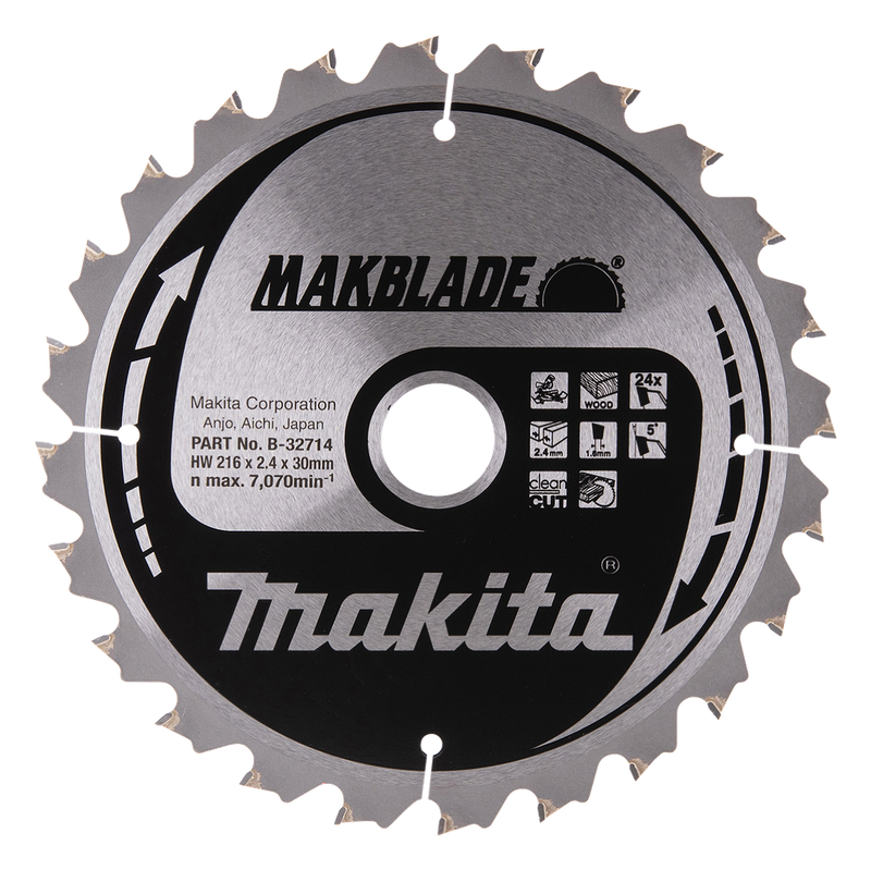 Makita sägeblatt holz 216x30x2,1 24t - b-32714