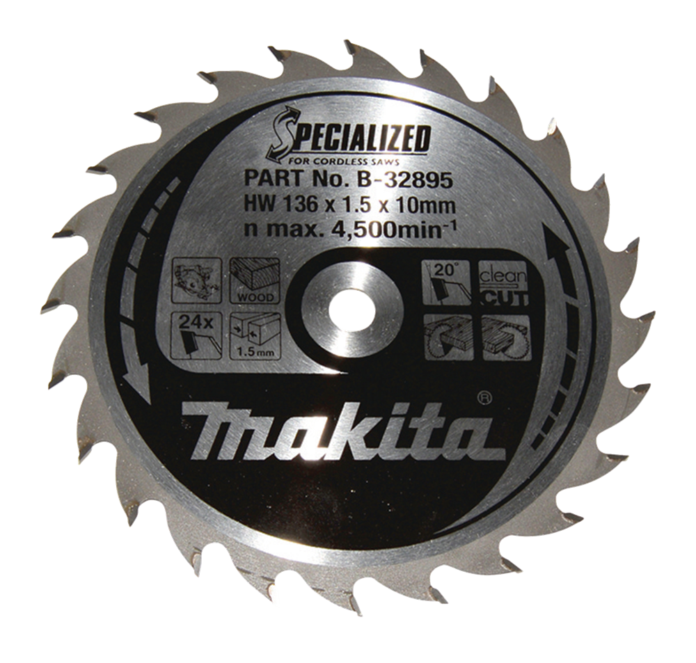 Makita Sägeblatt Holz 136x10x1,5 24t 20g - B-32895
