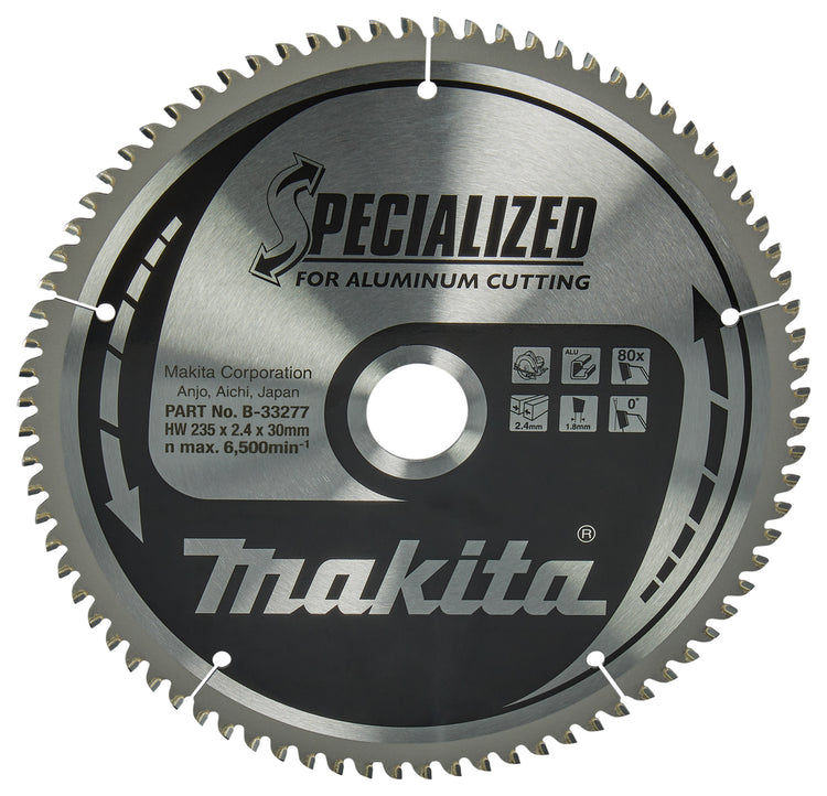 Makita Zubehör Kreissägeblatt | Aluminium | 235x30x2,4 80t 0g - b-33277