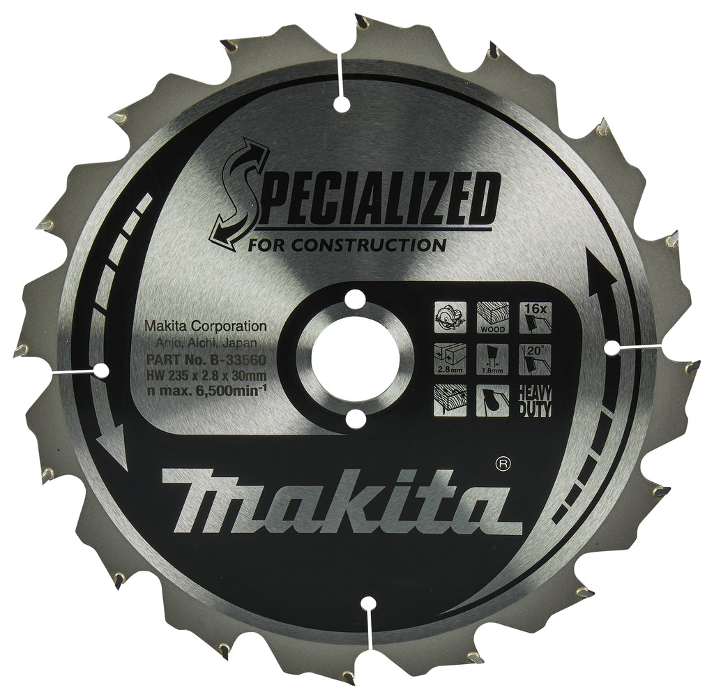 Makita Zubehör Kreissägeblatt | Holz | 235x30x3 16t 20g - b-33560