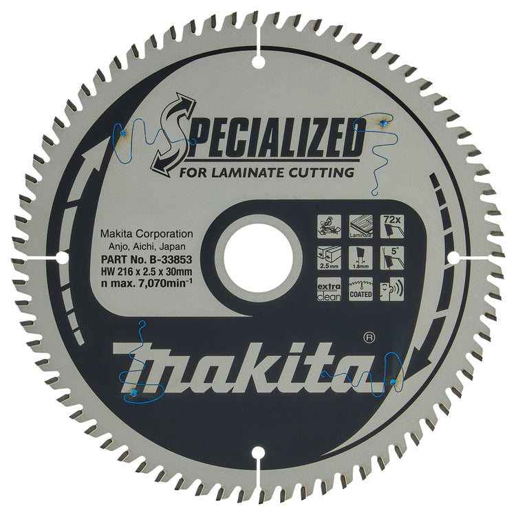 Makita Zubehör Kappsägeblatt | Laminat | 216x30x2,5 72t5g - b-33853