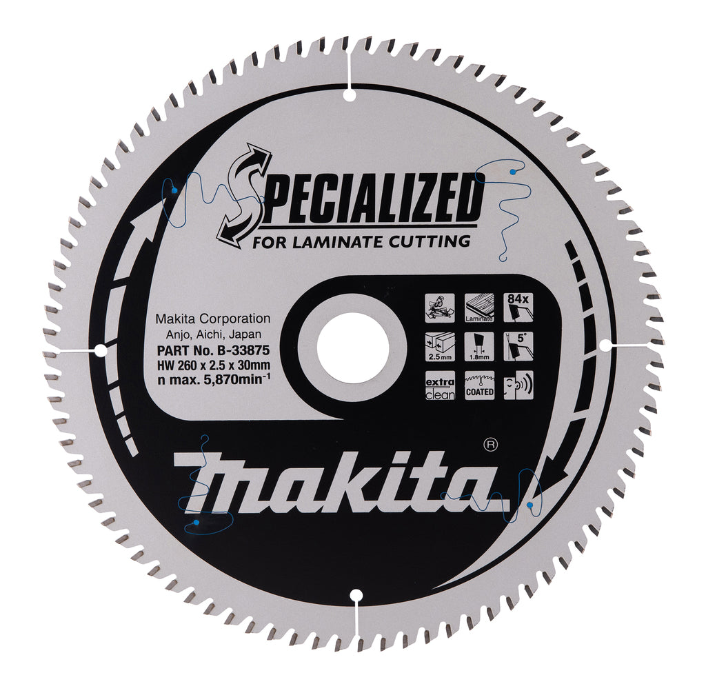 Makita Zubehör Kappsägeblatt Laminat 260x30x2,5 84t5g – B-33875