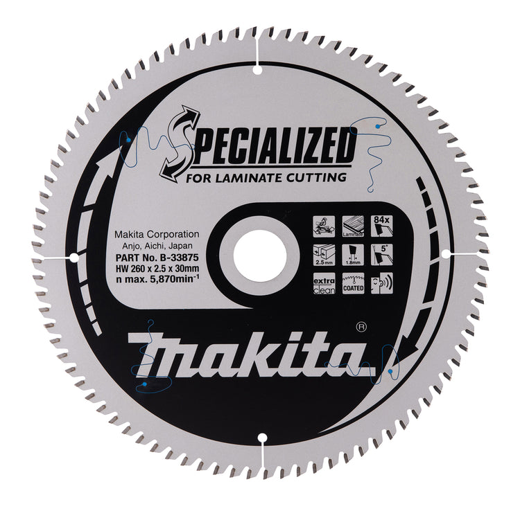 Makita Zubehör Kappsägeblatt Laminat 260x30x2,5 84t5g – B-33875