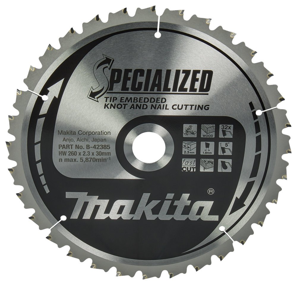 Makita Sägeblattspitze 260 x 30 x 2,3 32 Zähne 5 g – B-42385