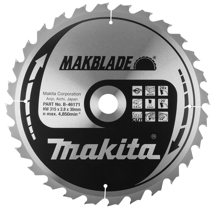 Makita Zubehör Sägeblattdurchmesser Sägeblatt 315mm Zähnezahl 48 - b-46187