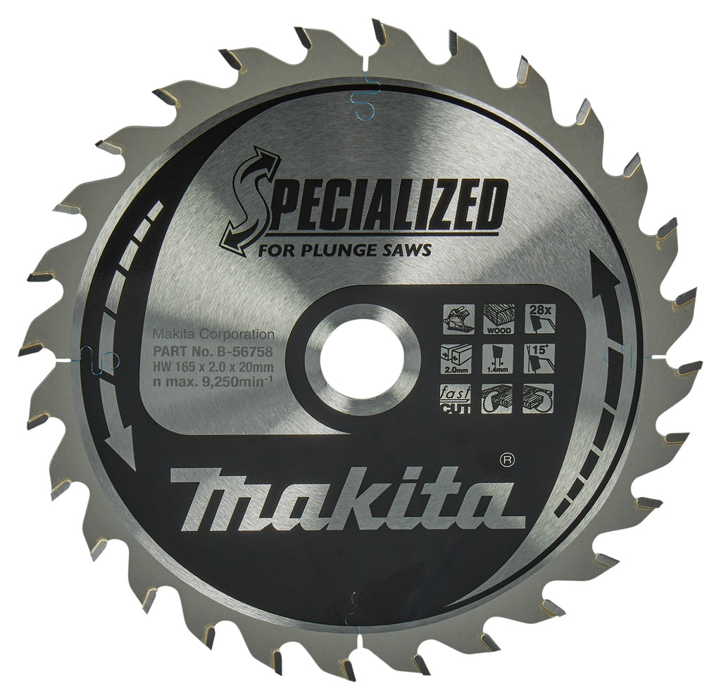 Makita Zubehör Tauchsägeblatt | Holz | 165x20x2 28t - b-56758