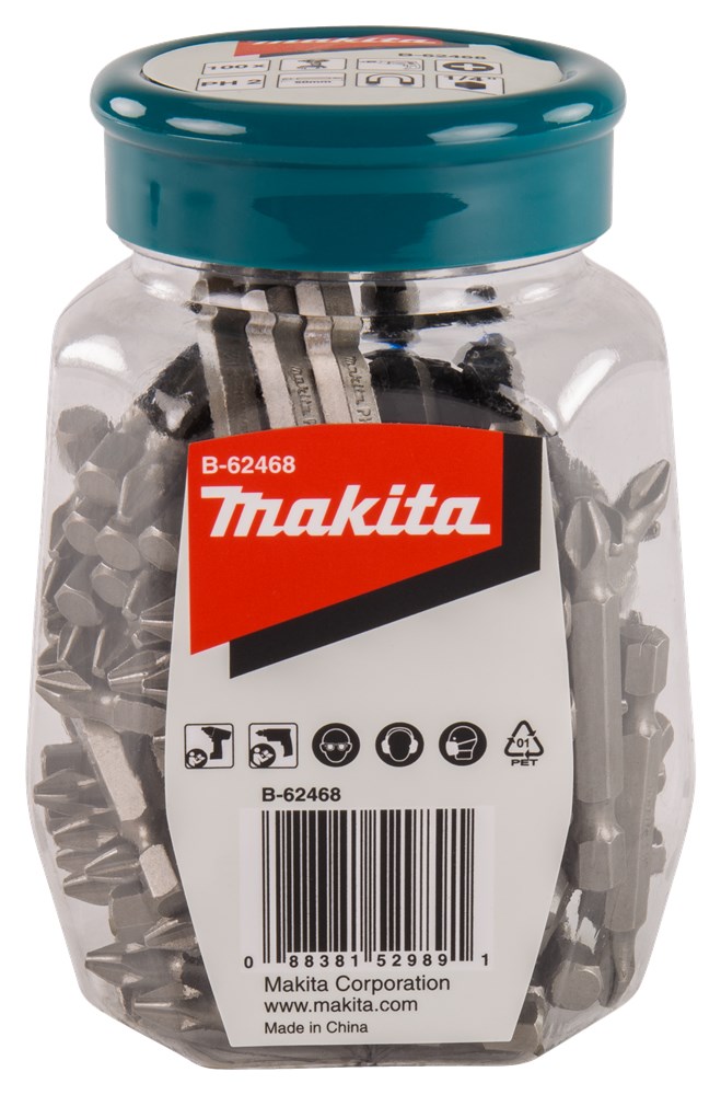 Makita Zubehör Schraubenbit PH2x50mm Topf 100 Stück – B-62468