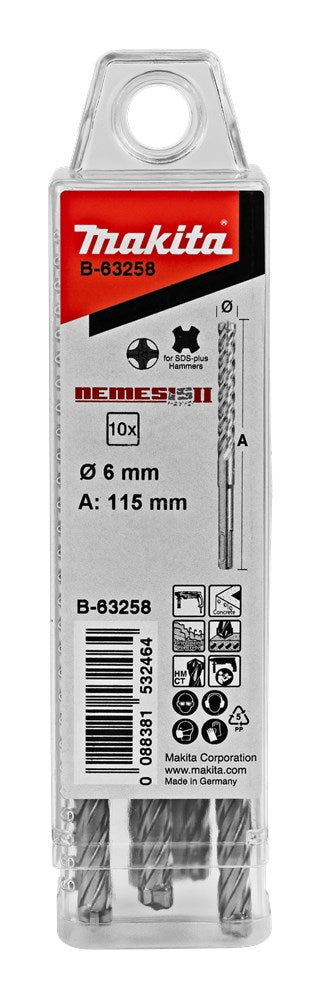 Makita Zubehör p4s:sds-plus Bohrer 8x165mm 10 Stück - B-63373