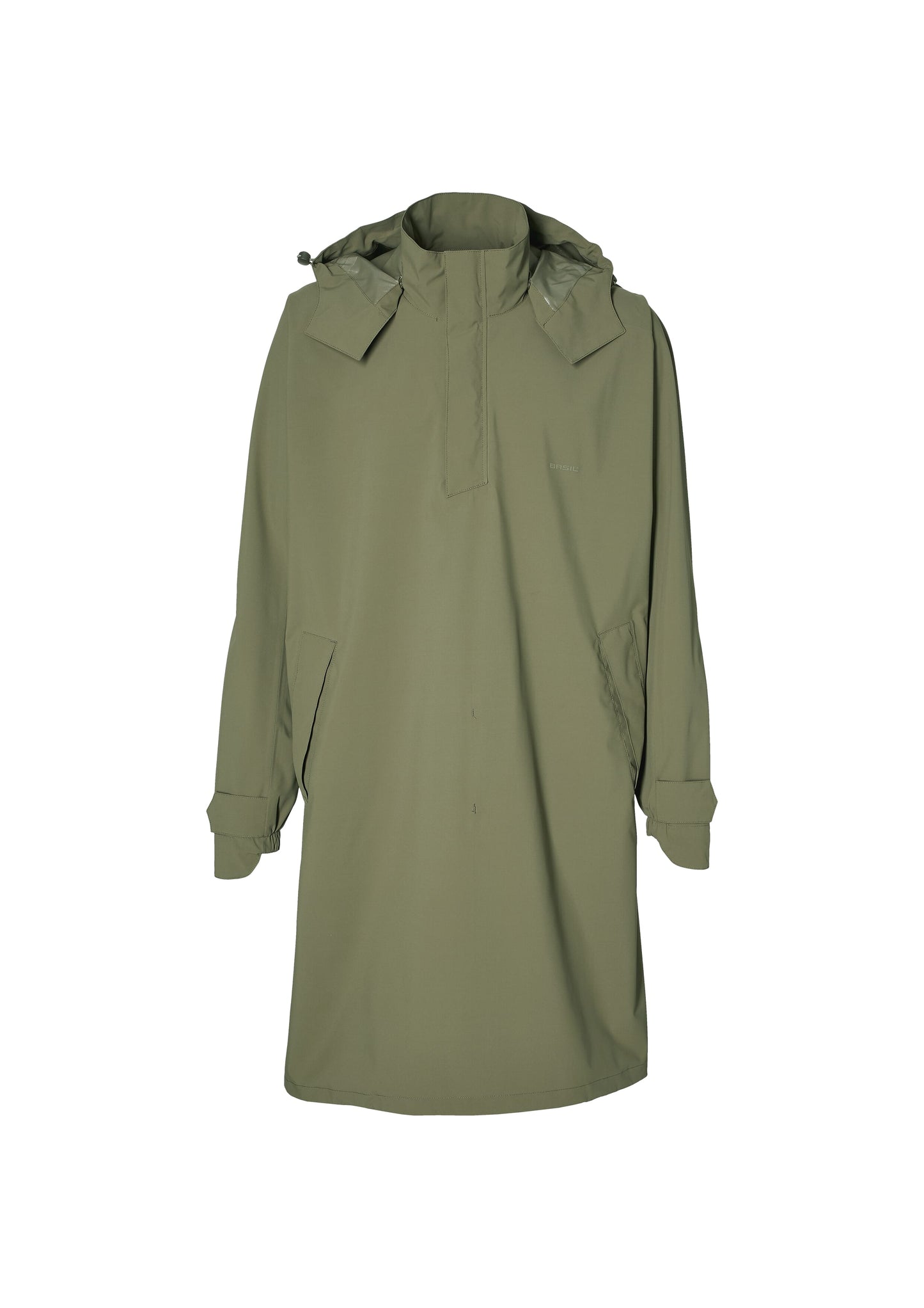 Basil Poncho Mosse Unisex Olivgrün M L