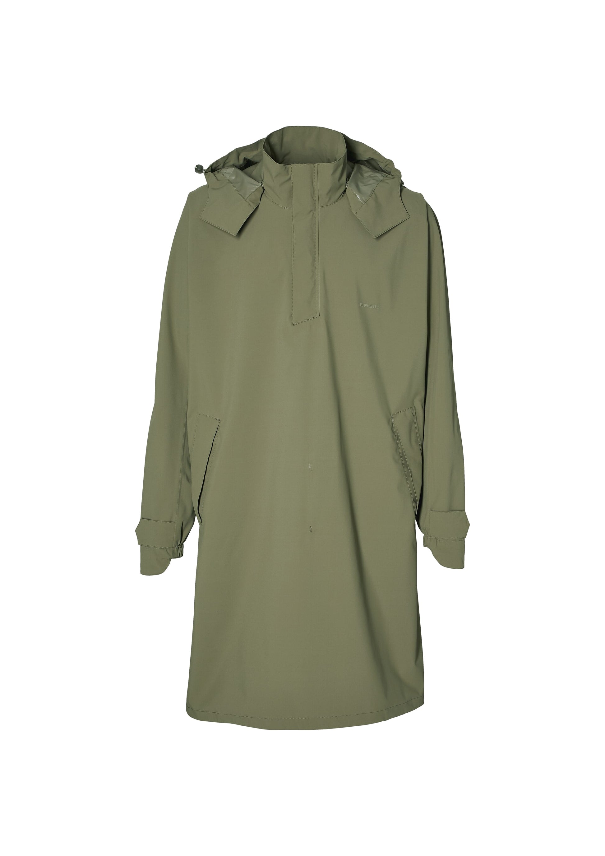 Basil Poncho Mosse Unisex Olivgrün M L