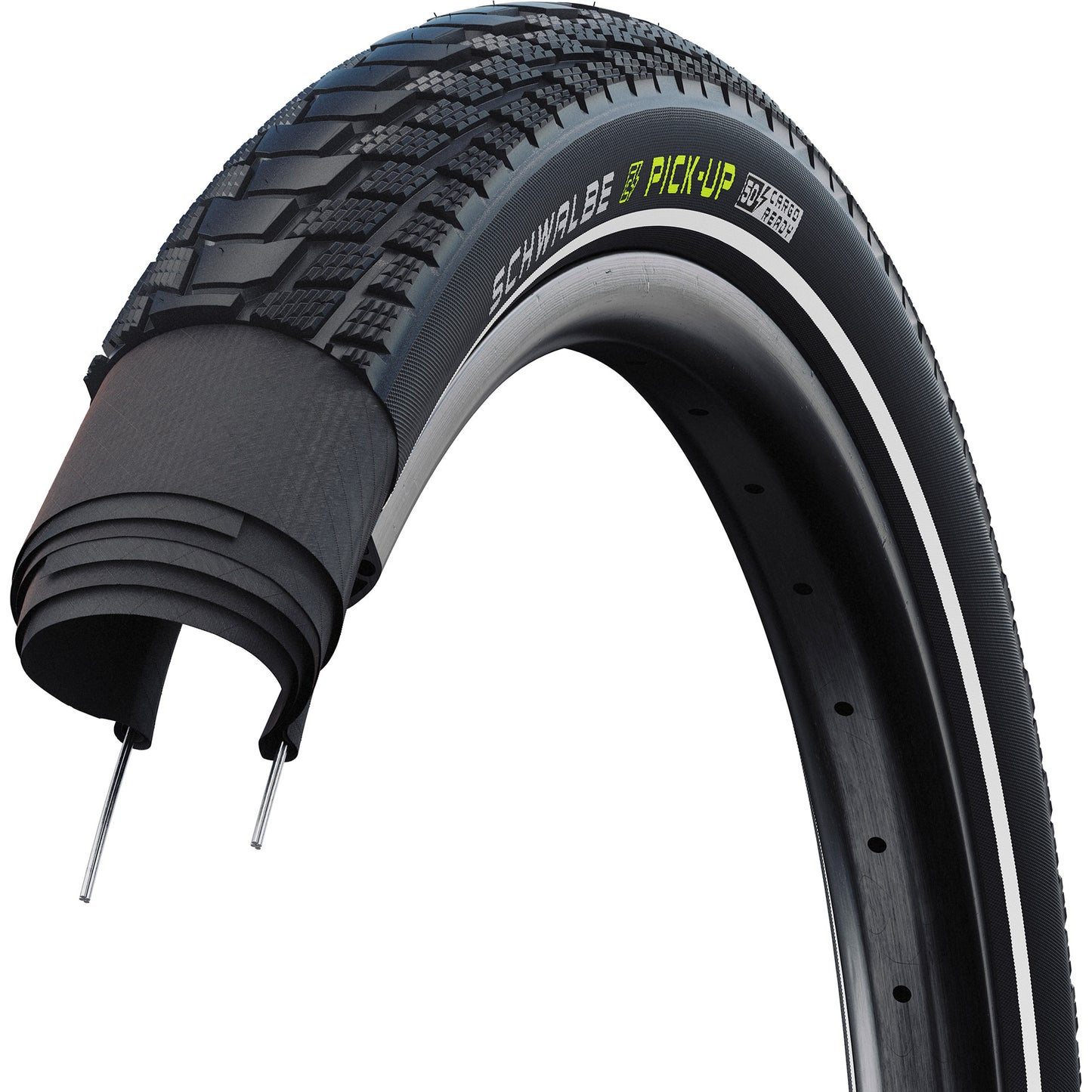 Schwalbe Tonabnehmer – verkabelt – Addix E – Super Defense – 20 x 2,35 – Schwarz + Reflex