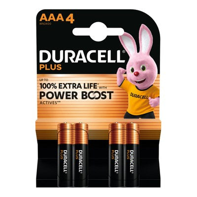 Duracell AAA-Batterie plus 100 % Karte a 4
