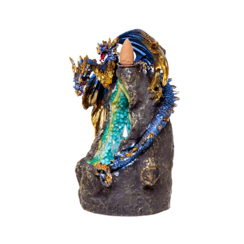 Drache mit Crystal Cave LED -Rückfluss Weihrauchhalter