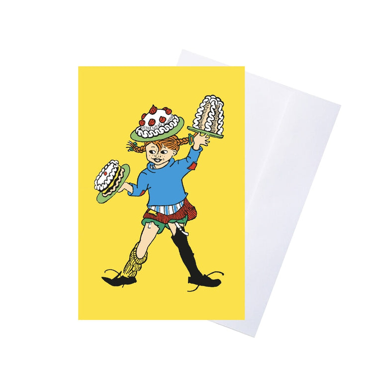 Barbo Toys Pippi-Grußkarte mit Umschlag – Gelb (8615)