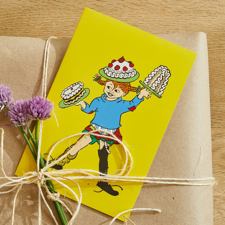 Barbo Toys Pippi-Grußkarte mit Umschlag – Gelb (8615)