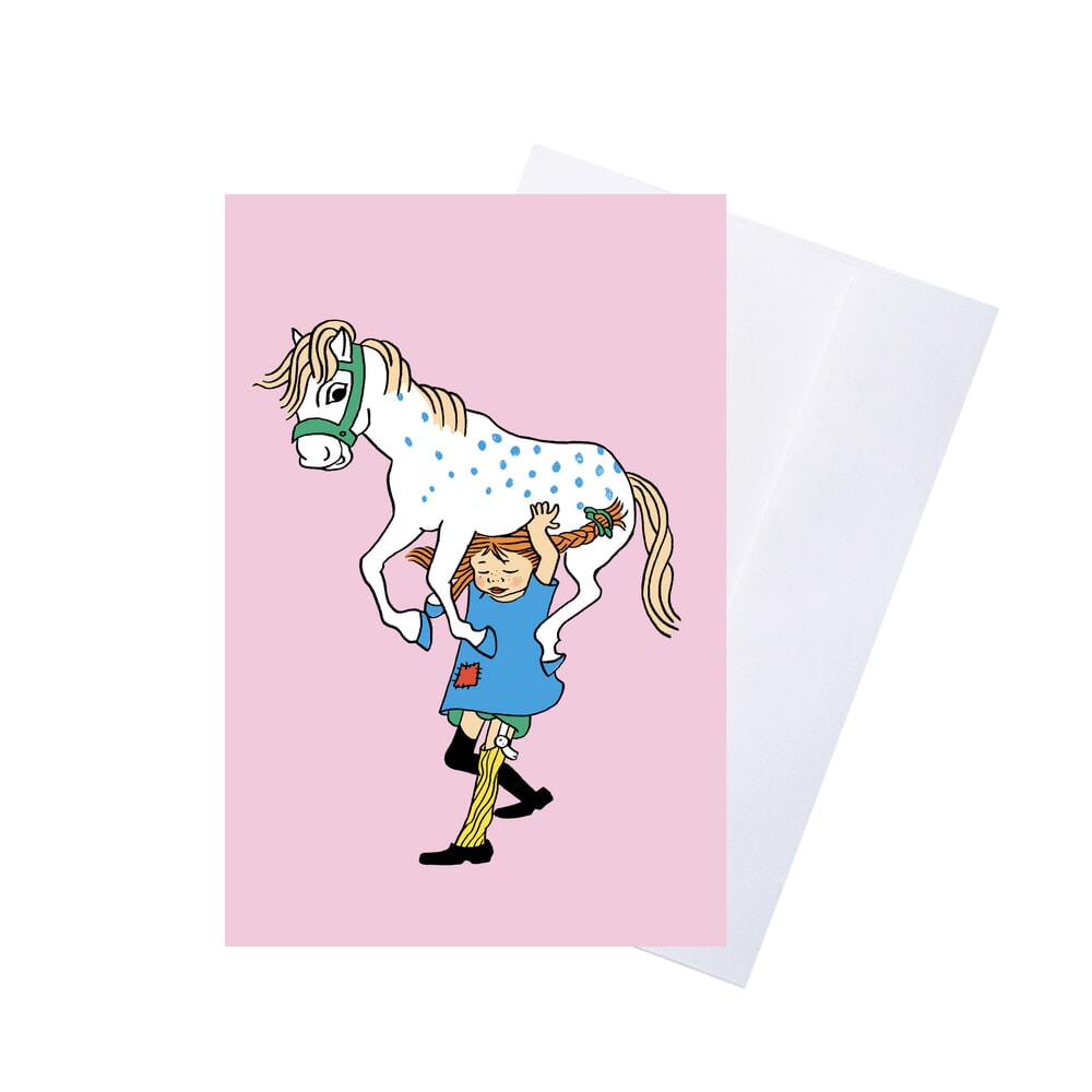 Barbo Toys Pippi-Grußkarte mit Umschlag – Blau (8617)