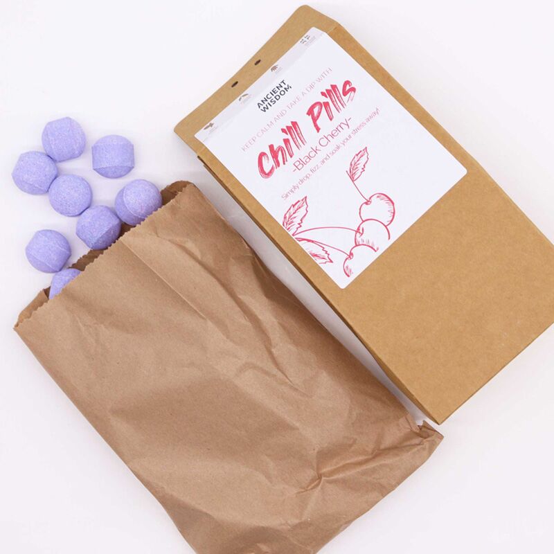 Schwarzer Kirschbad Bcro Bälle Fizz Chill Pill Geschenkbox