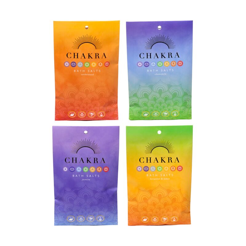 Set von 4 Chakra -Badepulversäcken