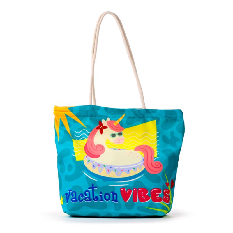 Urlaubsvibes Einhorn -Leinwand Strandtasche