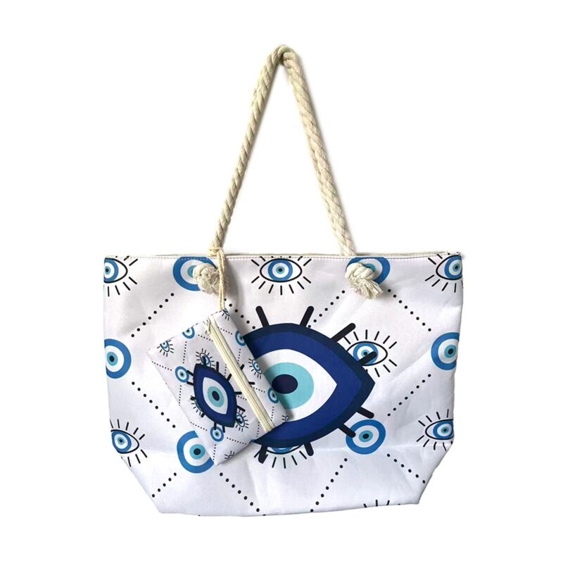 Ovale Strandtasche zum Schutz vor bösen Blicken