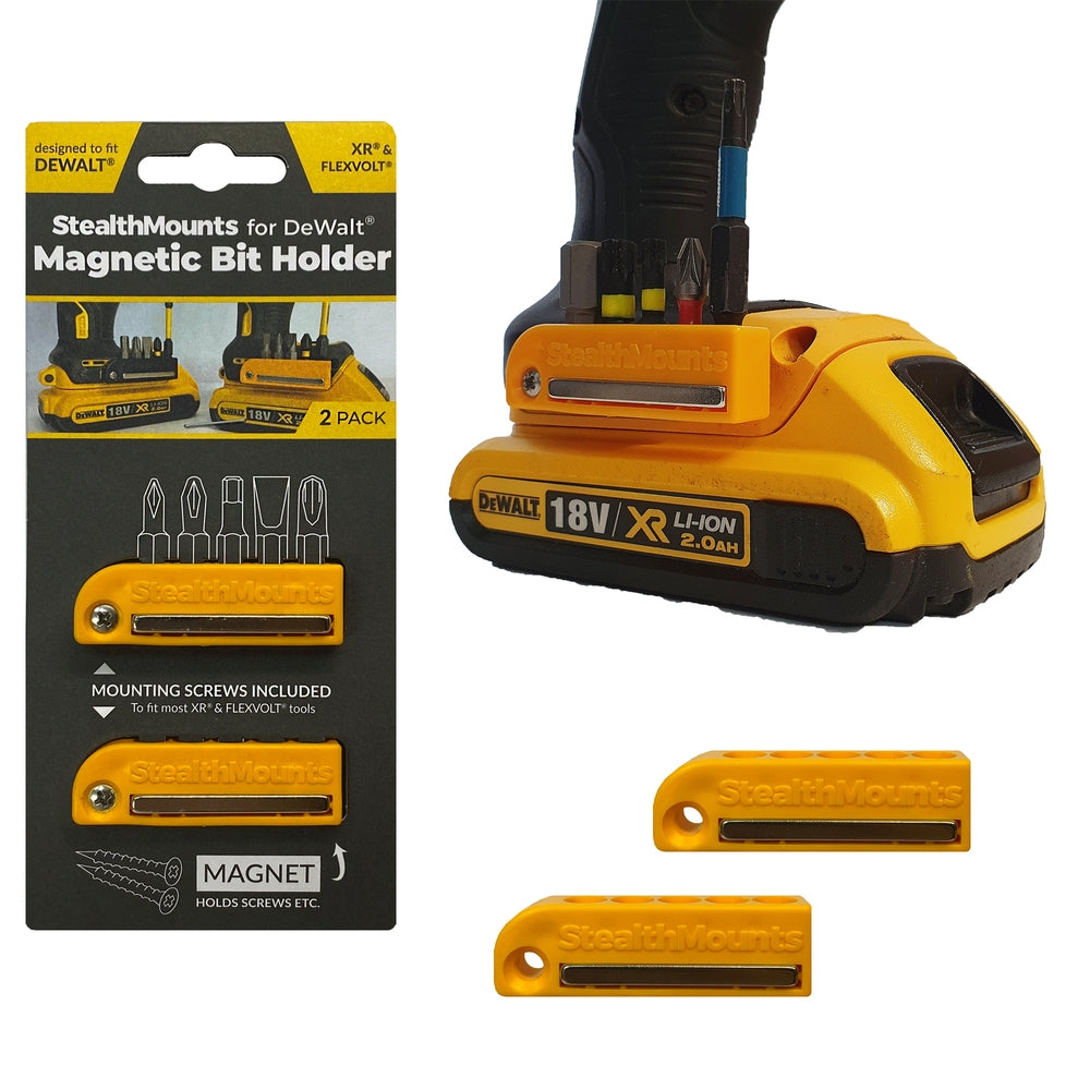 Stealth Mounts Bithalter für Dewalt | gelb | 2 Stück - bh-dw-ylw-2