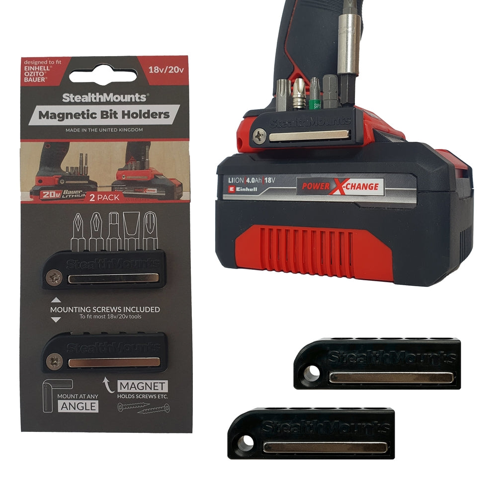 Stealth Mounts Bithalter für Ozito Einhell Bauer | schwarz | 2 Stück - bra-eob-blk-2