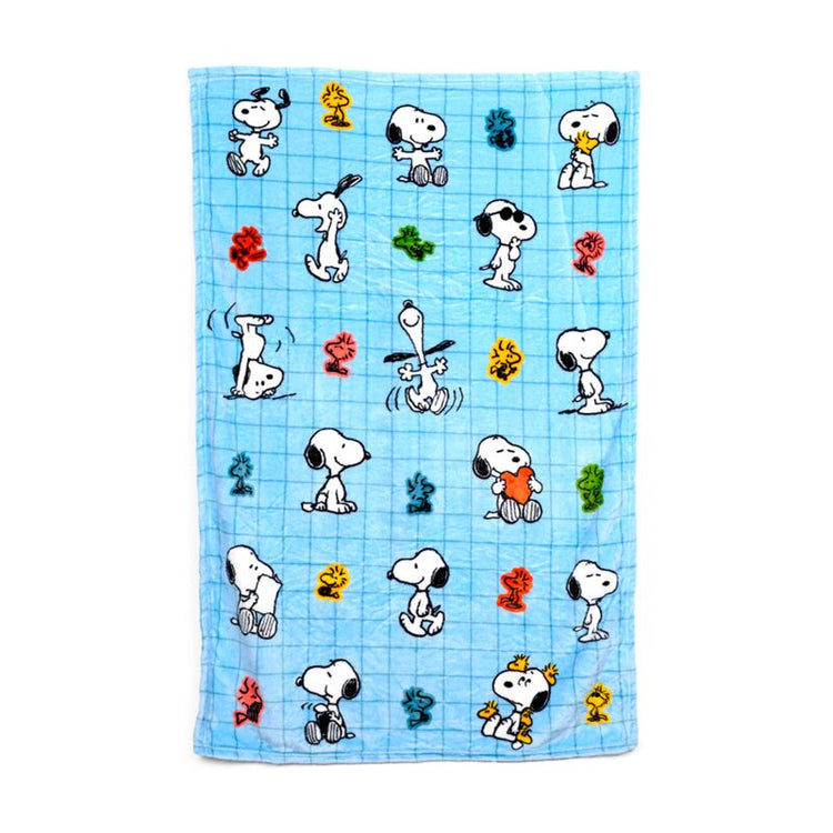 Blankeazzz Peanuts Snoopy Woodstock 2-in-1 kuschelige Reisedecke