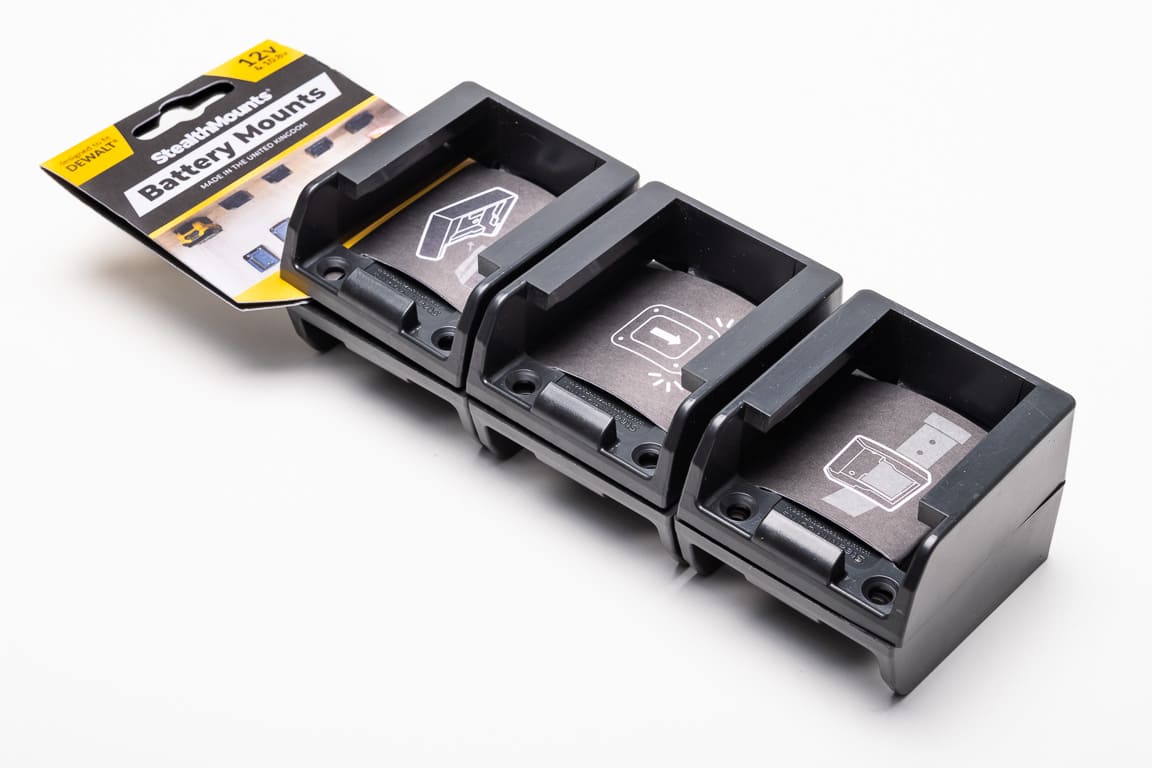 Stealthmounts BM-DW12-BLK-6 Batteriehalter für Dewalt 12V | schwarz | 6 Stück - bm-dw12-blk-6