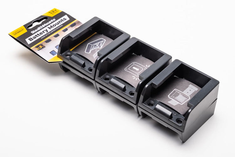 Stealthmounts BM-DW12-BLK-6 Batteriehalter für Dewalt 12V | schwarz | 6 Stück - bm-dw12-blk-6