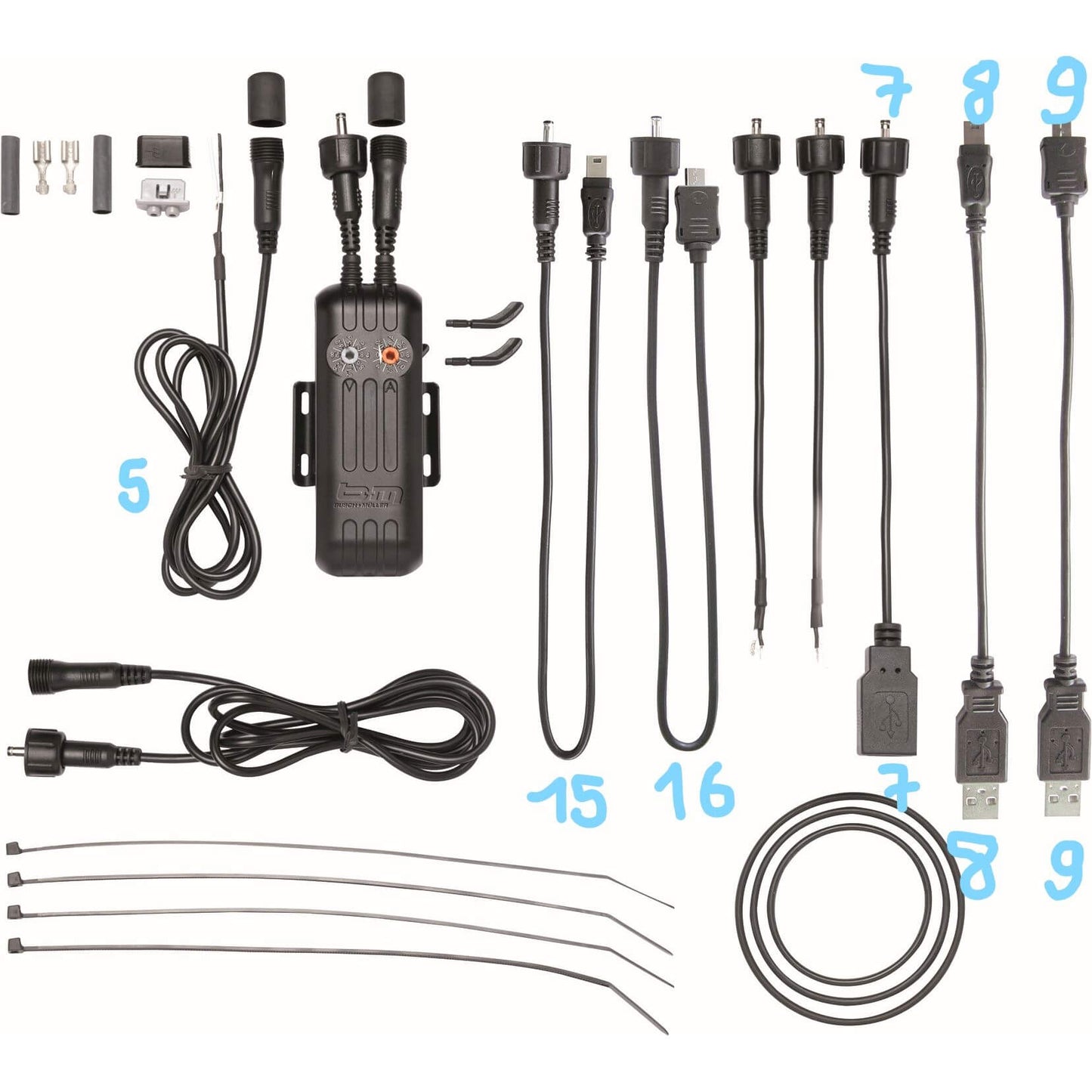 Busch + Müller-Kabel E-Arbeit NR 15 Runde nach Mini-USB