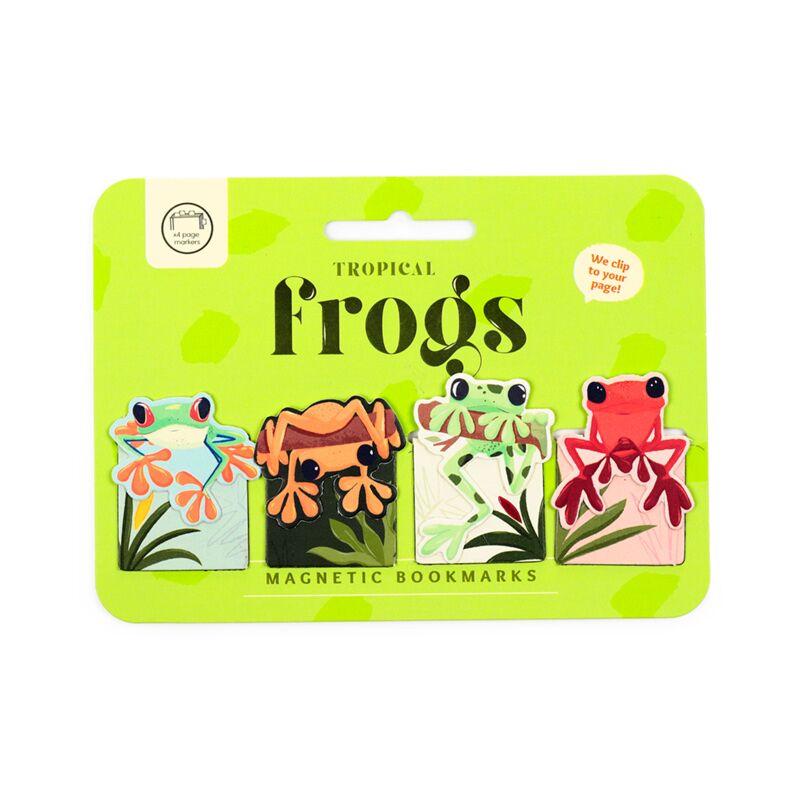 Magnetisches Lesezeichen-Set mit tropischen Fröschen