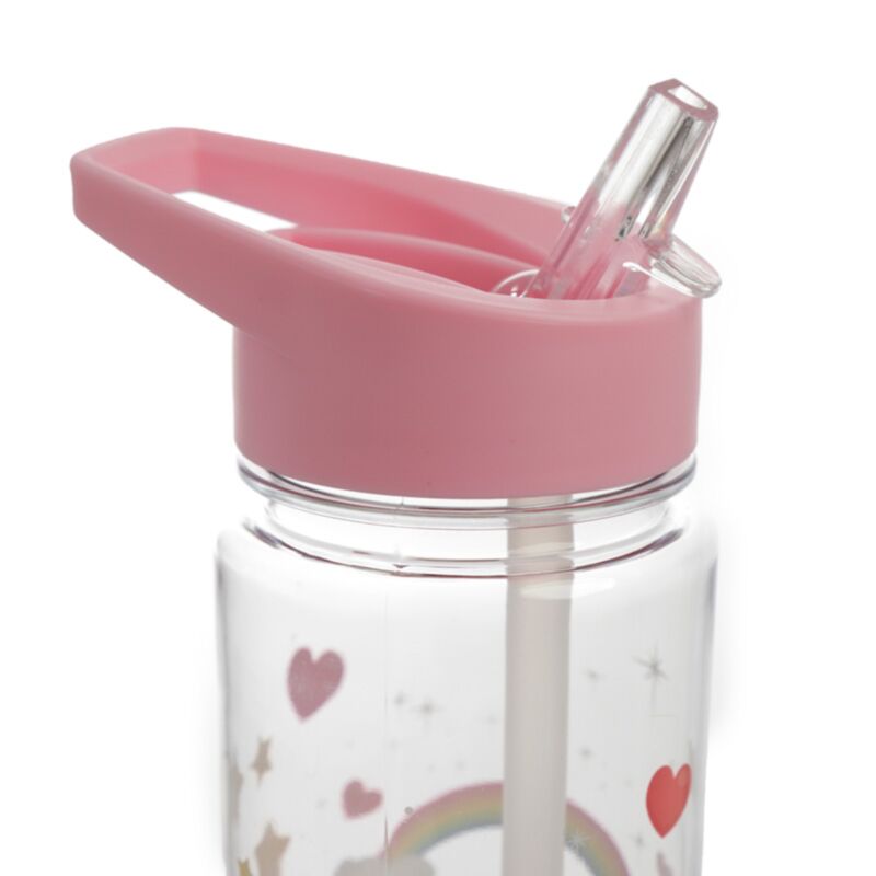 Regenbogen Einhorn Tritan Flip Strohwasserflasche 550 ml
