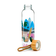 Volkswagen Van VW T1 Wellen 500 ml langlebige Glaswasserflasche Bambusdeckel - afbeelding 2