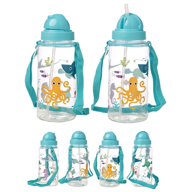 Marine Tiere nachhaltige BPA-freie 450 ml Kinderwasserflaschenstroh