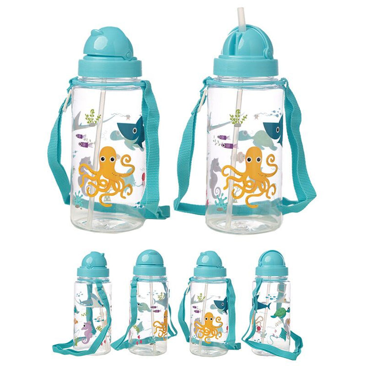 Marine Tiere nachhaltige BPA-freie 450 ml Kinderwasserflaschenstroh