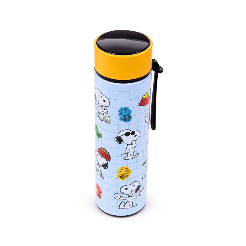 Peanuts Snoopy Woodstock Thermoskanne, 450 ml, Thermometer