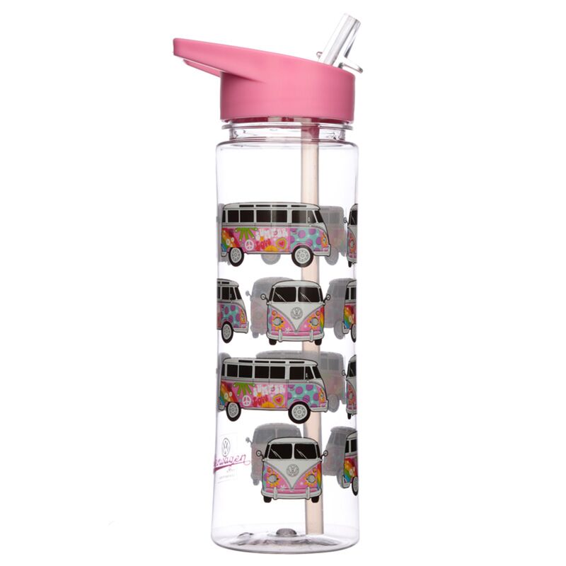 Volkswagen Van VW T1 Sommer Ecozen Water Flasche 550 ml Flip Stroh