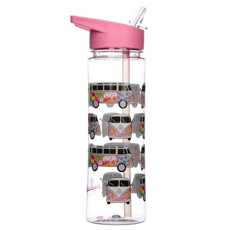 Volkswagen Van VW T1 Sommer Ecozen Water Flasche 550 ml Flip Stroh