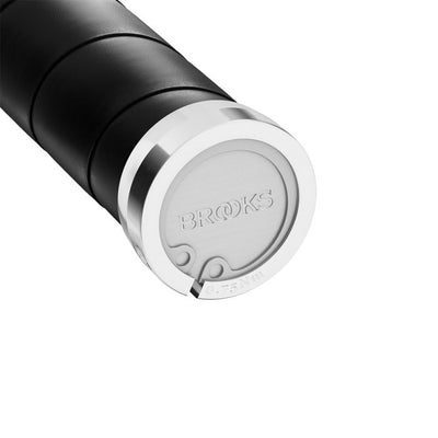 Brooks schlanke Ledergriffe (100+100 mm) – schwarz