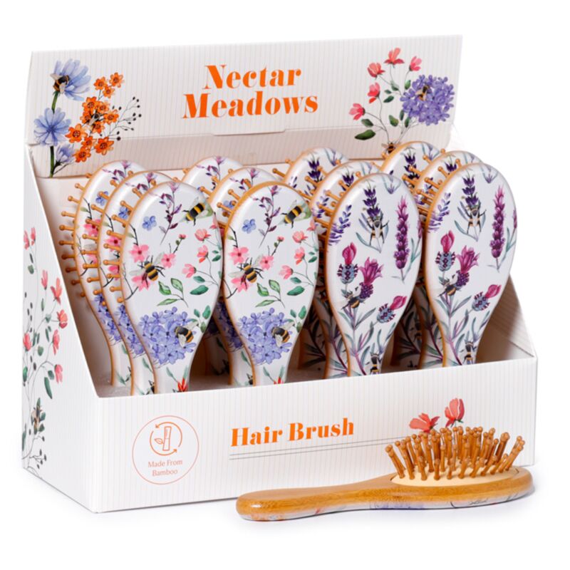Nektarwiesen floral 100% Bambus Haarbürste