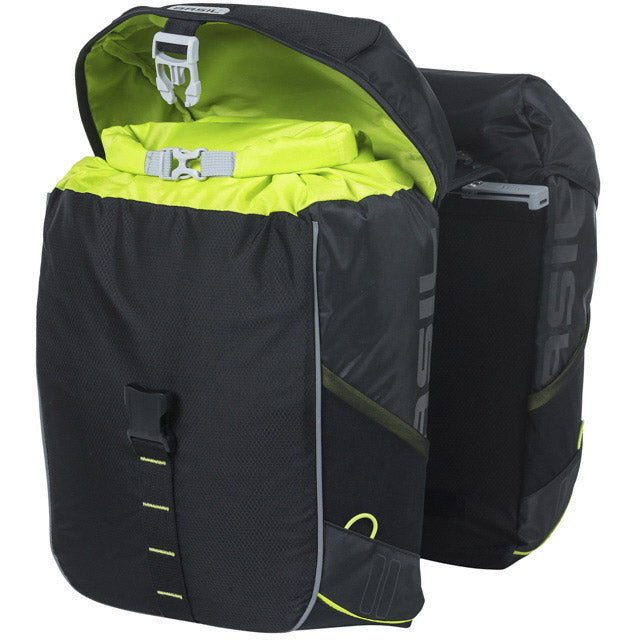 Basilikum Doppelfahrradbeutel Meilen 34 Liter 13 x 26 x 35 cm (2x) schwarzer Kalk