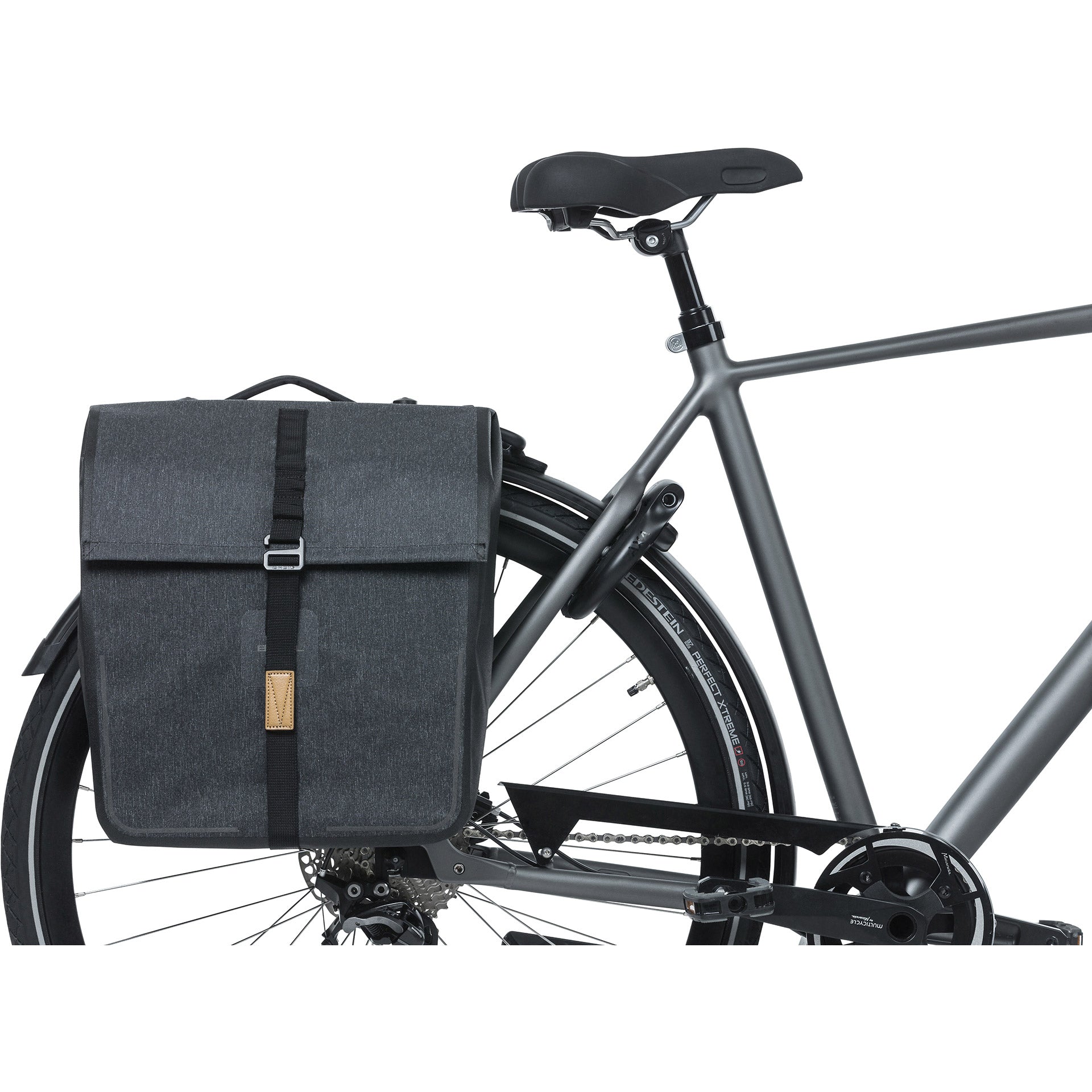 Basilikum Doppelfahrradbeutel Urban Trockenmik 50 Liter - Holzkohle