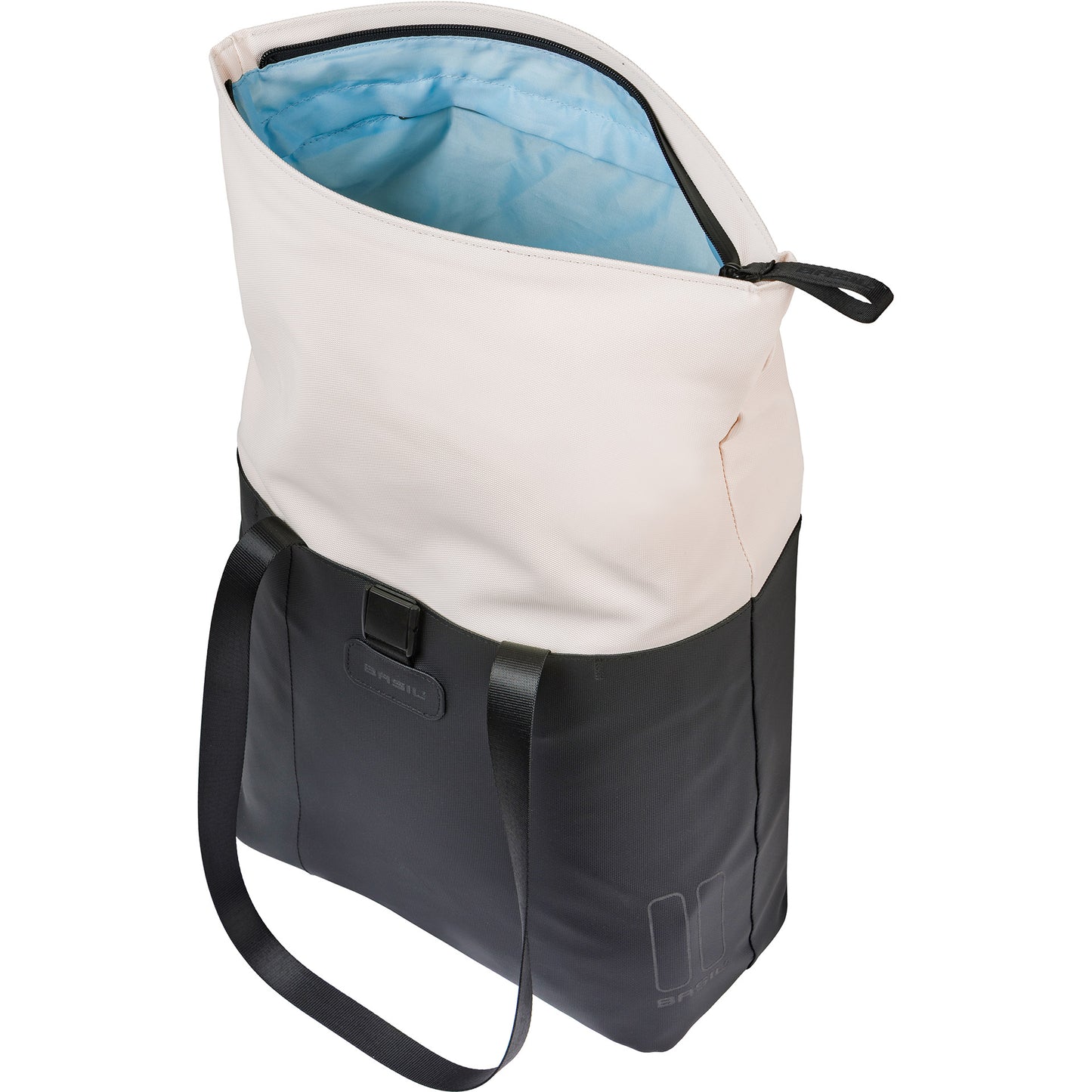Basil Shopper Vive Mik Hooks 15–20 l, gebrochenes Weiß, Schwarz