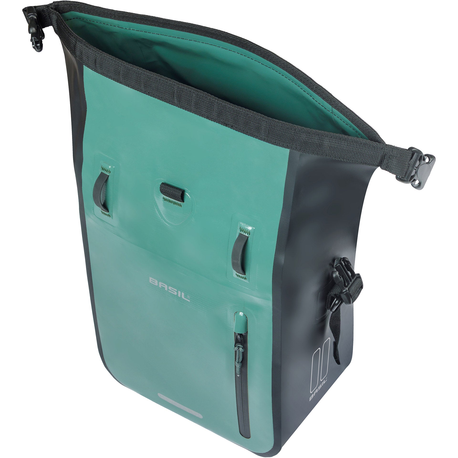 Basil einzelne Fahrradtasche Rivo M Plane Mik 12-15l 14 x 25 x 38 cm – grün schwarz