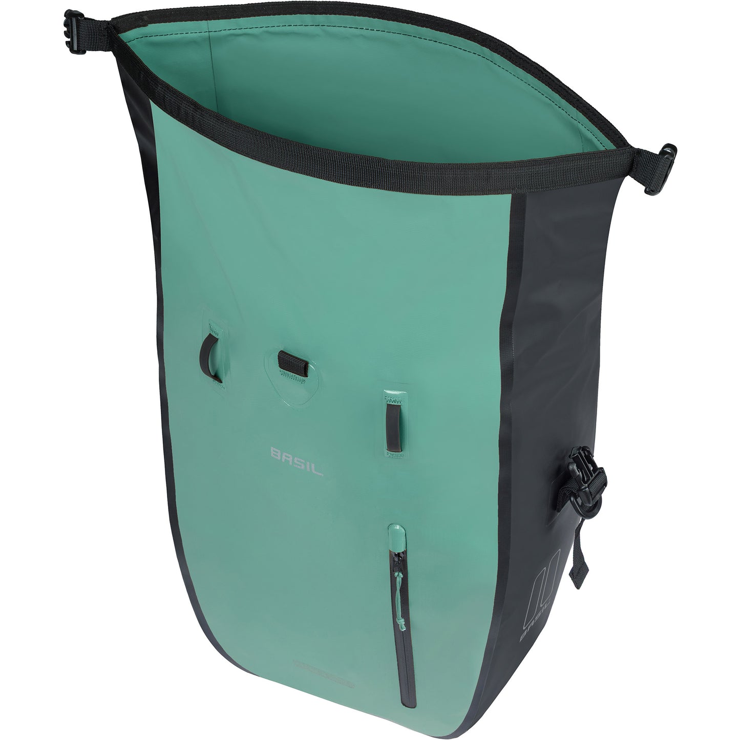 Basil einzelne Fahrradtasche Rivo L Tarppaulin Mik 25-31l 14 x 28 x 43 cm – grün schwarz