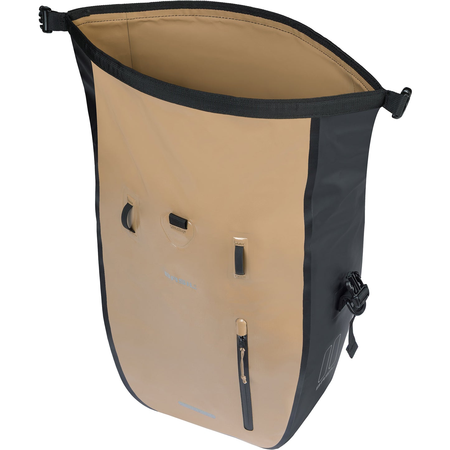 Basil einzelne Fahrradtasche Rivo L Plane Mik 25–31 l 14 x 28 x 43 cm – Sandschwarz